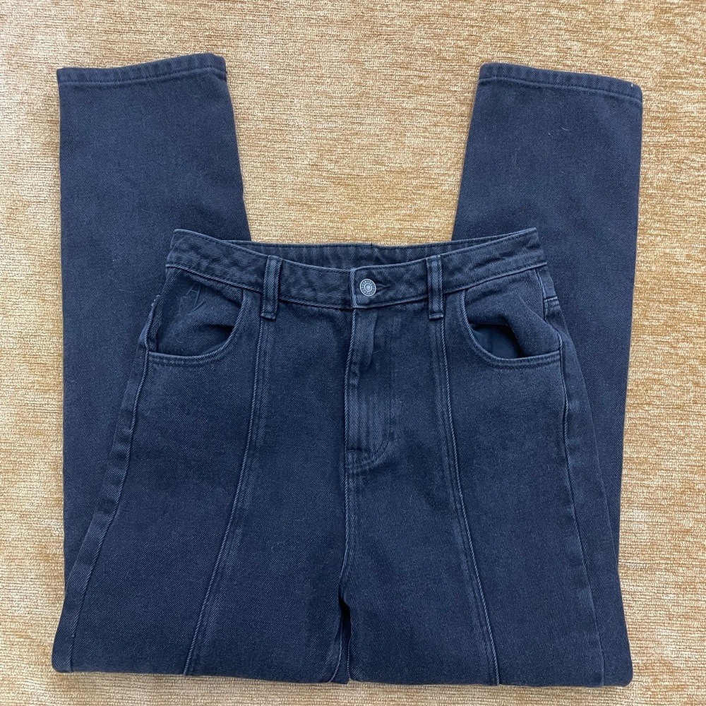 As You high waist, straight leg, ladies size 26”
Faded black, seamed jeans